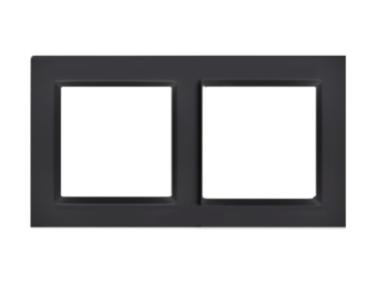 Zdjęcie: Ramka 2-krotna uniwersalna czarny mat SIMON