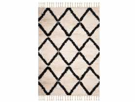 Dywan luzon z frędzlami 659-1 150x200 cm biały, antracyt INDAVO