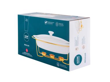 Zdjęcie: Naczynie do zapiekania Regular owalne 1500 ml na pogrzewaczu w kolorze złotym ALTOM DESIGN
