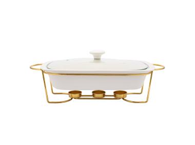 Zdjęcie: Naczynie do zapiekania Regular owalne 1500 ml na pogrzewaczu w kolorze złotym ALTOM DESIGN