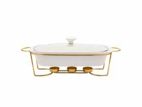 Naczynie do zapiekania Regular owalne 1500 ml na pogrzewaczu w kolorze złotym ALTOM DESIGN