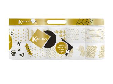 Zdjęcie: Papier totaletowy Modern Gold Decor 200 listków, 3 warstwy, 10 rolek KARTIKA