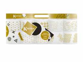 Papier totaletowy Modern Gold Decor 200 listków, 3 warstwy, 10 rolek KARTIKA