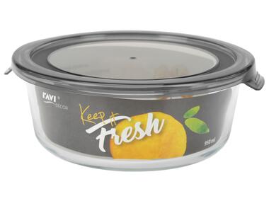 Zdjęcie: Pojemnik ze szkła żaroodpornego 950 ml okrągły, wzór Grey, Keep it fresh DECOR
