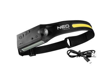 Zdjęcie: Latarka czołowa akumulatorowa LED belt 2 w 1 NEO TOOLS
