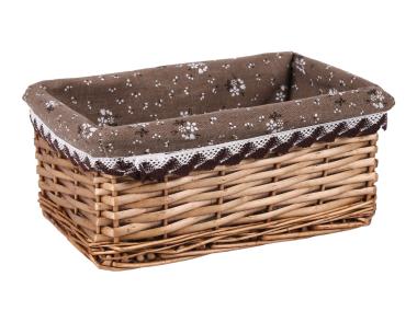 Zdjęcie: Szuflada wiklinowa z materiałem 25x15x10 cm brązowa TIN TOURS