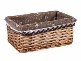 Szuflada wiklinowa z materiałem 25x15x10 cm brązowa TIN TOURS