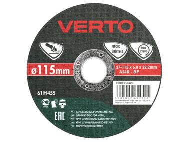 Zdjęcie: Tarcza szlifierska do metalu 115 x 6.0 x 22.2 mm VERTO