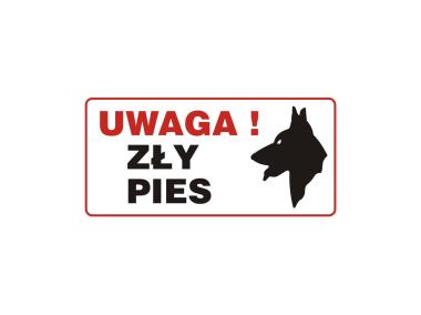 Zdjęcie: Oznaczenie "Uwaga zły pies" 12x24 cm METRO