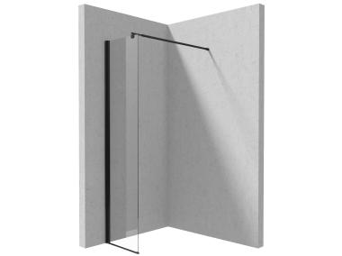 Zdjęcie: Ścianka Kerria Plus Walk-In nero 40 cm z powłoką, szkło Totalwhite DEANTE