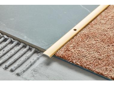 Zdjęcie: Profil progowy owalny aluminium anoda 20 mm 0,9 m złoty CEZAR