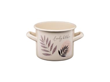 Zdjęcie: Garnek emaliowany z kalką Flores 14 cm/1,5 L wzór 3 GALICJA