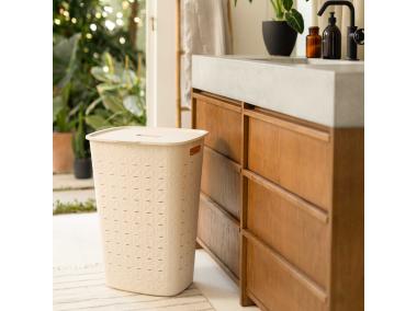 Zdjęcie: Kosz na pranie Softex 56 L kremowy CURVER