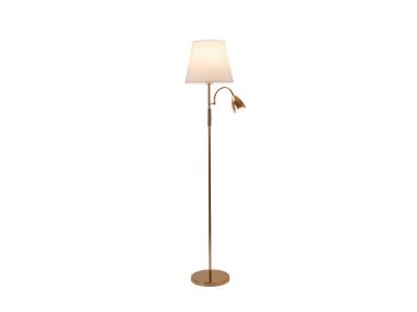 Zdjęcie: Lampa podłogowa Artemis plus, złota podstawa, biały abażur ADRILUX