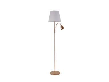 Zdjęcie: Lampa podłogowa Artemis plus, złota podstawa, biały abażur ADRILUX