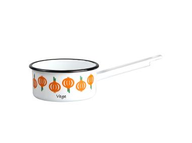 Zdjęcie: Rondel modern vege cebula emaliowany z trzonkiem 1 L - 14 cm biały SILESIA