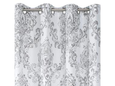 Zdjęcie: Zasłona Delia 140x250 cm biało-srebrna na przelotkach EUROFIRANY