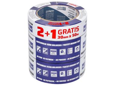 Zdjęcie: Taśmy malarskie 2 sztuki 48mm x 50m + 1szt. 30mm x 50m GRATIS BLUE DOLPHIN