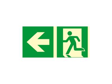 Zdjęcie: Oznaczenie "Kierunek do wyjścia drogi ewakuacyjnej w lewo" 15x30 cm METRO