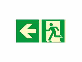 Oznaczenie "Kierunek do wyjścia drogi ewakuacyjnej w lewo" 15x30 cm METRO