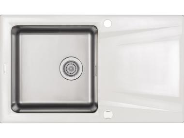 Zdjęcie: Zlewozmywak Prime alabaster metalik granito stal 860x500x220, space saver DEANTE