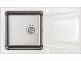 Zlewozmywak Prime alabaster metalik granito stal 860x500x220, space saver DEANTE