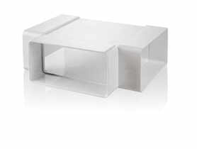 Trójnik płaski 110x55 mm biały VENTIKA