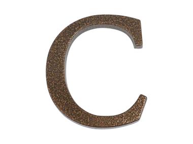 Zdjęcie: Litera aluminiowa "C" 105 mm złoty brąz METRO