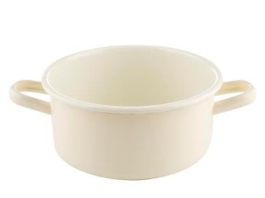 Zdjęcie: Garnek emaliowany Forte bez pokrywki 20 cm -3 L niski kremowy EMALIA PLESZEW