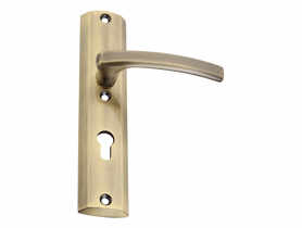 Klamka zewnętrzna Oda DH-O szyld długi na wkładkę P mosiądz antyczny GAMET