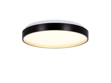 Zdjęcie: Lampa sufitowa Florida plafon czarno złoty 18 W Led 33 cm klosz biały CANDELLUX