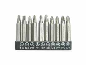 Zestaw bitów 50 mm SL5.5, 6.5 PH 1/2 PZ 1/2 10 szt. DEDRA