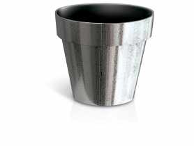 Doniczka Cube chrom silver 14 cm PROSPERPLAST