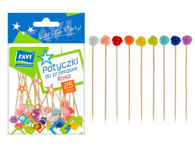 Zdjęcie: Patyczki do przekąsek Rosa 9 cm - 25 szt. RAVI