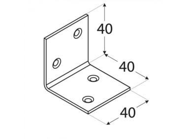 Zdjęcie: Kątownik szeroki z blachy ocynkowej 4x4x4 cm KSO2 DMX