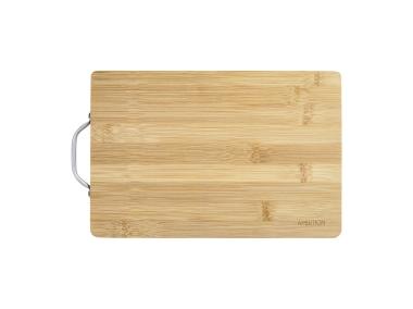 Zdjęcie: Deska bambusowa do krojenia Paloma 30x20x1,5 cm prostokątna z uchwytem metalowym AMBITION
