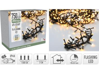 Zdjęcie: Łańcuch świetlny 15 m 750 led biały ciepły biały KOOPMAN