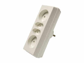 Rozgałęźnik elektryczny, 2x10A, 2x10A, biały  R-472 DPM SOLID