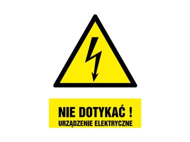 Zdjęcie: Oznaczenie "Nie dotykać urządzenie elektryczne" 14,8x21 cm METRO