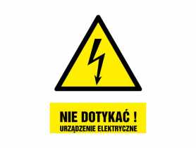 Oznaczenie "Nie dotykać urządzenie elektryczne" 14,8x21 cm METRO
