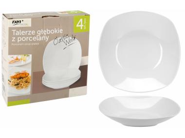 Zdjęcie: Talerze głębokie z porcelany Classic White 4 szt. RAVI