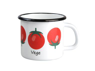 Zdjęcie: Kubek Modern vege pomidor emaliowany 0,45 L - 9 cm biały SILESIA