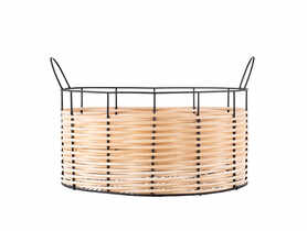 Koszyk metalowy ze słomkowym wykończeniem 40x26,5x24,5 cm ALTOMDESIGN