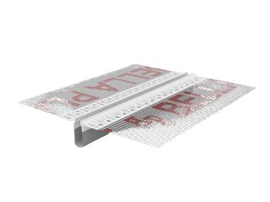 Zdjęcie: Listwa PVC dylatacyjna "E" z siatką, prosta BP15 L250 szara membrana BELLA PLAST