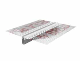 Listwa PVC dylatacyjna "E" z siatką, prosta BP15 L250 szara membrana BELLA PLAST