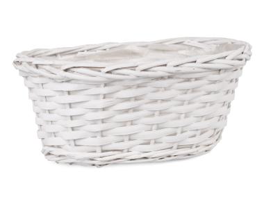 Zdjęcie: Koszyk wiklinowy do obsadzania 30x20x13 cm biały TIN TOURS
