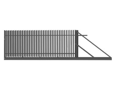 Zdjęcie: Brama przesuwna Anika 4,00 m, 1,50 m, z zamkiem hakowym, automatem w słupku, prawa POLBRAM
