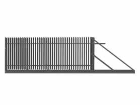Brama przesuwna Anika 4,00 m, 1,50 m, z zamkiem hakowym, automatem w słupku, prawa POLBRAM