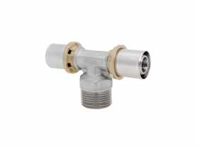 Kształtka zaprasowywana trójnik wkrętny 16x1/2" gz DURO SYSTEM