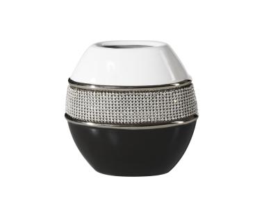Zdjęcie: Wazon dekoracyjny Nessi 15x8x16 cm biało-czarny EUROFIRANY